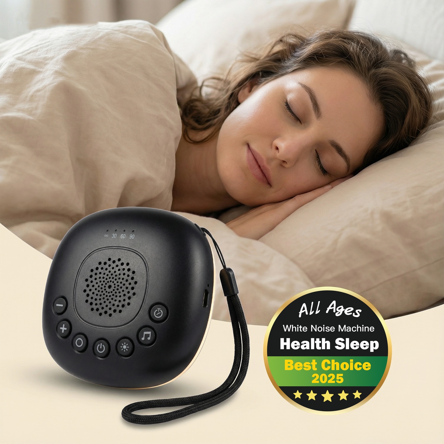 White Noise Machine Sleep - Przenośny generator białego szumu z 20