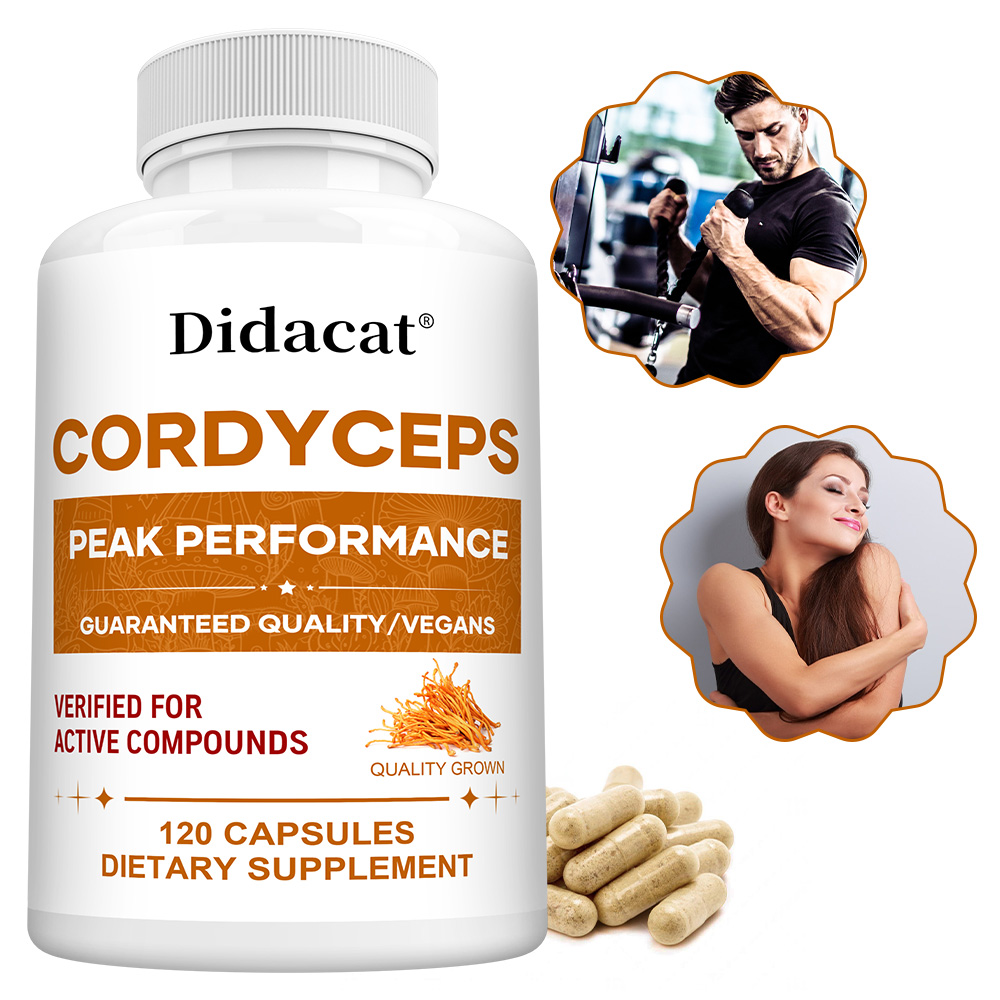 Health Wellness & Psychology - Kapsułki z grzybem Cordyceps 1000mg, naturalny